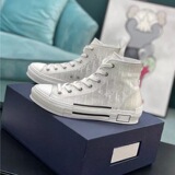 Dior2026 Canvas Shoes White Flat Print Sport Skate Shoes Height Boost