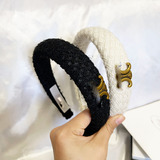 Celine Arc de Triomphe Chanel Windy Hair Clip Headband Women's 2023 New Fall Winter Headband High Cranial Top Pressed Hair Headwear Premium