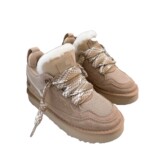 cross-border explosive lace up mel low eva bottom cowhide wool warm couple casual snow boots winter UGG