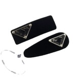prada classic black velvet vintage hair clip square side bangs clip back of the head shredded hair bb clip small red book