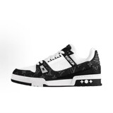 LVTrainer Empty Rubber Black Denim White Cement Skate Shoes European Station Men's and Women's Bread Shoes Platform Running Shoes