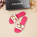 coach cross-border summer exotic high value new Chinese summer words foreign trade flat soft bottom wear-resistant beach slippers women