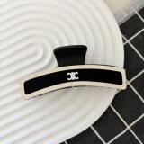 celine 11cm Classic Black and White Chanel Style Gripper Large Korean Style Rubber Lacquered Texture Hair Loss Multi Disc Hair Shark Clip