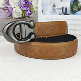 Coach vintage pin buckle toe leather belt versatile jeans men trendy belt waist wrap suit