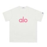alo summer new trendy Alo short sleeve letter print T-shirt loose design niche fashion casual