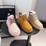 2026 Winter New Men's and Women's Shoes Fleece Martin Boots Thick Sole Anti Ski Snow Boots Men's High Top Wool Warm Cotton Shoes UGG