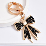 Creative Gift Full Diamond Bow Car Keychain Pendant Fashion Ladies Bag Elegant Key Chain Spot