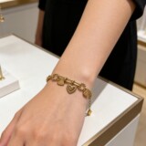 Tiffany titanium steel 18K gold love horseshoe buckle splicing chain bracelet women light niche premium sense commute all match