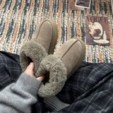 Snow boots women curly tartan fur one-piece heightening snow cotton thick sole wool fleece padded cotton shoes winter UGG