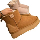 Fur all-in-one thick-soled snow boots women winter 2026 new instagram fleece thick bread northeast big cotton shoes UGG
