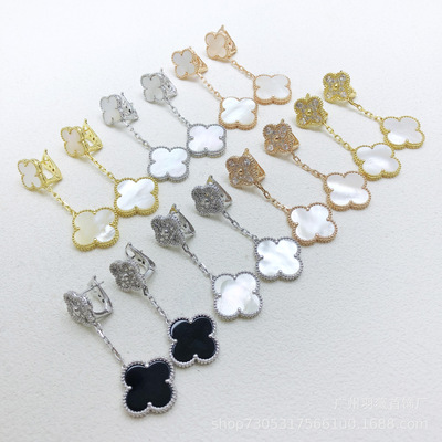 van cleef Floral Earrings Floral Fashion Cross-border Earrings Wholesale ins