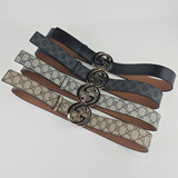 gucci belt smooth buckle belt fashion pants belt versatile stripes one piece commuter genuine leather waist