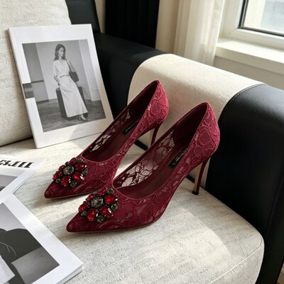 Direct Genuine Leather Dg High Heels Rhinestone Flats