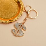Cross-border new variety of crafts diamond-set sailing ship rudder key chain gift temperament car key chain alloy ornament