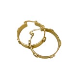 Vacuum Electroplated Titanium Steel TB Accessories Light Luxury Fashion Round Hollow Letter Earrings Bracelet Set Women's Accessories Wholesale
