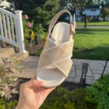 coach foreign trade 2025 thick sole sandal women's new summer outerwear Roman shoes thick sole muffin casual beach shoes