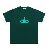 alo summer new trendy Alo short sleeve letter print T-shirt loose design niche fashion casual