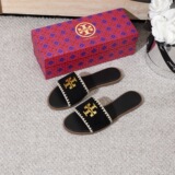 TB Cross-border foreign trade new European and American same style spring and summer women's flat slip on slip on slippers open toe sandals