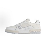 LVTrainer Empty Rubber Black Denim White Cement Skate Shoes European Station Men's and Women's Bread Shoes Platform Running Shoes
