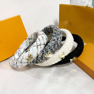 Louis Vuitton French Vintage Elegance Luxury Duffle Headband Women Autumn Winter High Skull Top Headwear Chanel Wind Headband 2023 New