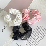 prada triangle hair band cloth ring simulated silk satin high quality adult children net red ins large intestine circle headband women