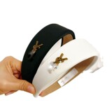 YSL Korean Style Internet Red Black Wide Edge Sponge Headband High Skull Top Hair Accessories Hair Pressing Headband All Match Face Wash Women New