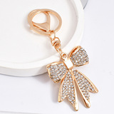 Creative Gift Full Diamond Bow Car Keychain Pendant Fashion Ladies Bag Elegant Key Chain Spot