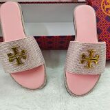 TB Cross-border foreign trade spot new flat-bottomed drill flip flops fashion comfortable high quality slippers women