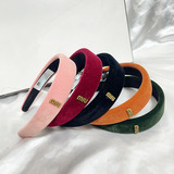 miumiu red vintage port style velvet headband women 2023 new premium elegant sponge headband hair card versatile headwear