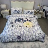Gucci new foreign trade brand washed Tencel net red four-piece set ice silk four-piece set Amazon cross-border bedding