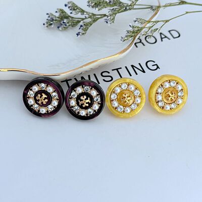 tb European Style Fashion Commuter Pearl Rhinestone Ladies Stud Earrings TB