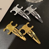 Celine vintage Arc de Triomphe simple elegant BB clip side word bangs clip back of the head side clip hair accessories women