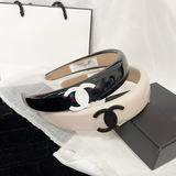French Chanel style headband leather pu leather sponge wide edge headband fashion revealing small headband celebrity sweet hair card