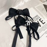 Chanel French Double Elegance Back Headgear Large Smooth Bow Hair Clip Korean Simple Princess Girl
