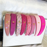 chanel High Cranial Top Wide Edge Pink Hair Band Women Korean Influencer Elegance Pressing Hair Card Headband All Match Face Wash Hair Accessories Hair Band