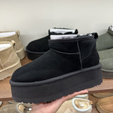 5cm Thick Sole Short Snow Boots 2026 Winter Wool Boots Women's Sheepskin Fur All-in-One Thick Sole Week Winter Rain Thick Sole Cotton Shoes UGG