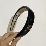 Miumiu Colorful Glossy Leather Light Luxury Hair Band Vintage Chic Hair Card French Ins Fashion Headband Hair Accessories Women