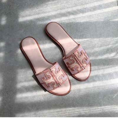 TB Cross-border foreign trade net red sandals women's outer wear trendy all-match mesh flip-flops slippers women's outer wear beach shoes