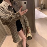 Gucci [Spot] High version jacquard hot diamond explosive spring autumn 2026 new long sleeve shirt coat shoulder jacket