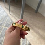 18k Gold Titanium Steel Flower Bracelet Kaleidoscope Color Bracelet Cross Border Hot Sale Five Leaf Flower Buckle Bracelet Waterproof
