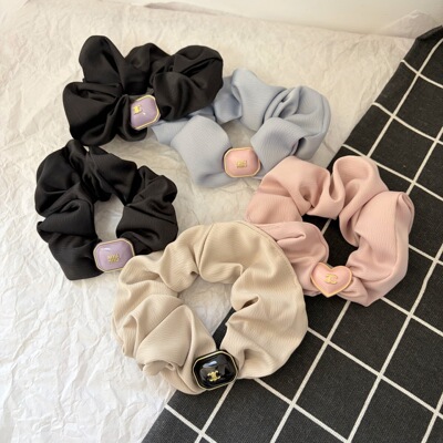 celine Style Fashion Colorectal Circle Alloy Accessories Color Dopamine Hair Ornaments Back of Head Plate Launch Cord