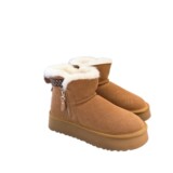 2026 new sheepskin wool one-piece platform snow boots women genuine leather padded warm cotton shoes upper shoes winter UGG
