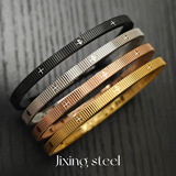 cartier Stainless Steel Bangle European Style 18k Gold Versatile