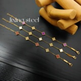 Van cleef Luxury Edition Light Luxury Mini Four Leaf Clover Room Diamond Shell Bracelet Renaissance Light Luxury Colorful