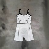 alo25 summer new nude feeling belt chest cushion outer wear underwear shoulder strap contrast color bra shorts yoga suit women