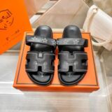 Hermes new multicolor velcro second uncle slippers women outer wear platform sandals flat casual slippers outer wear
