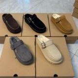 Vintage belt buckle thick bottom fur slippers women autumn outerwear 2026 new brown premium feel fleece bag toe cotton shoes UGG