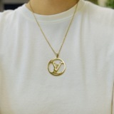 Stainless steel new letter necklace Dior brand gold pendant sweater chain waterproof color