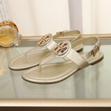 tb sandals women summer flat anti-slip soft sole fashion outerwear european and american leather plus size simple flat toe tb shoes