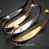 Louis Vuitton New Rose Gold Titanium Steel Couple Bracelet 18K Gold Plated Light Luxury Opening Bracelet V